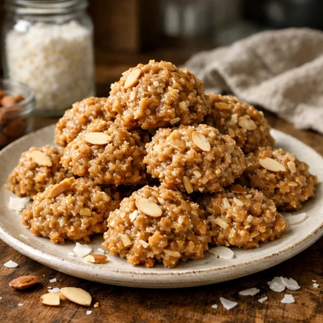 Coconut Almond No-Bake Cookies