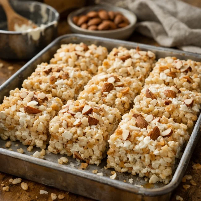 Coconut Almond Rice Krispies Treats