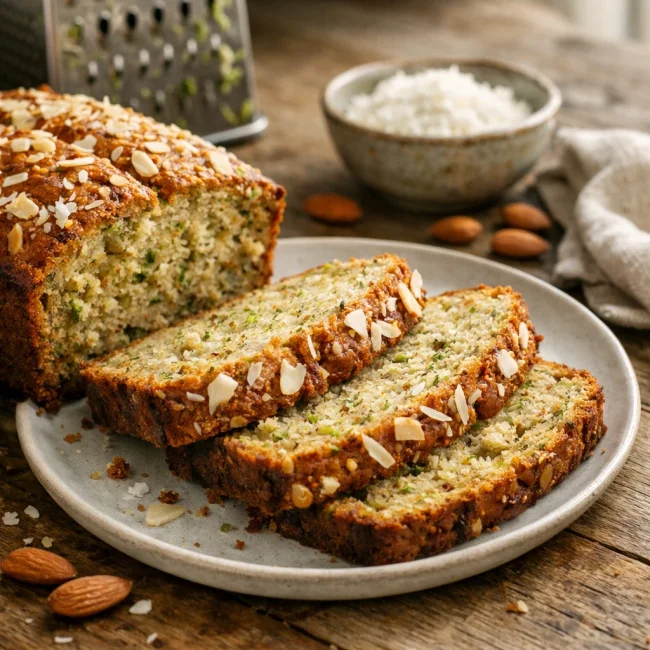Coconut Almond Zucchini Bread