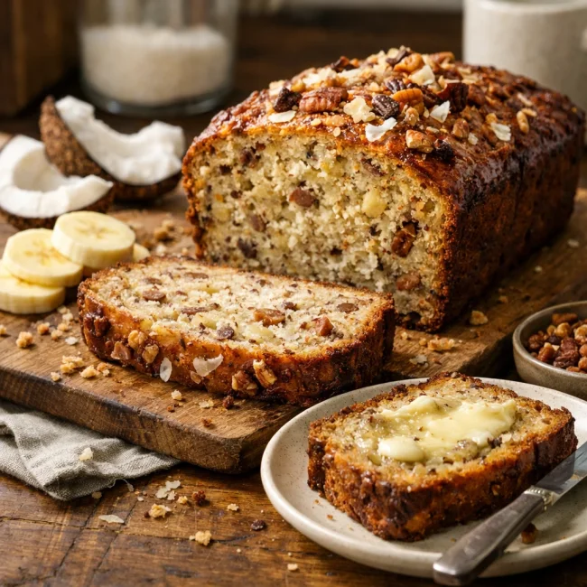 Coconut Banana-Nut Bread