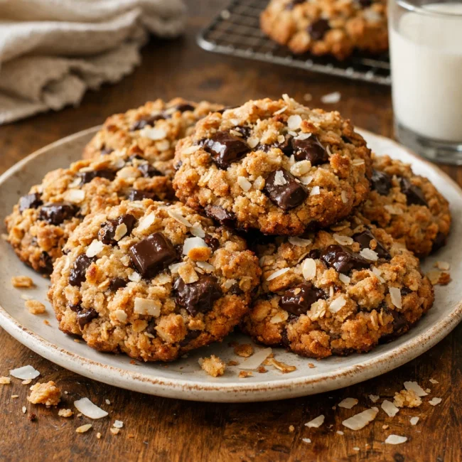 Coconut-Chocolate Oatmeal Cookies