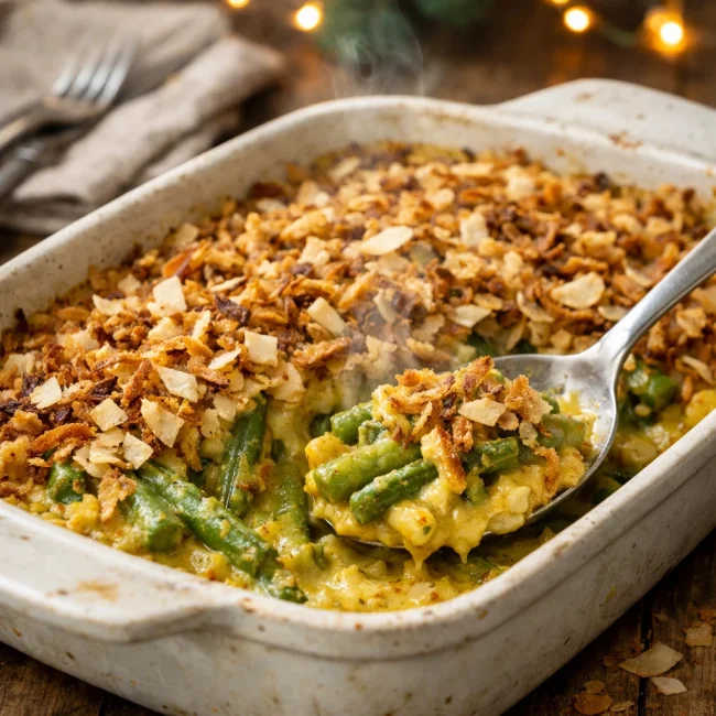 Coconut Curry Green Bean Casserole