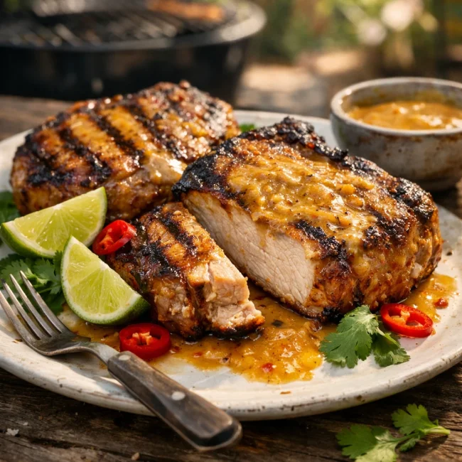 Coconut Curry Grilled Pork Chops