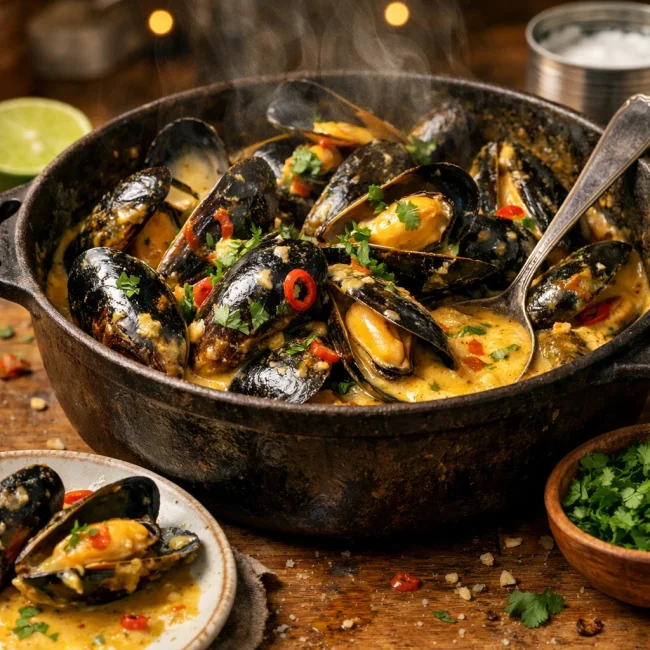 Coconut Curry Mussels