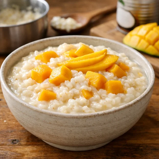Coconut Mango Rice Pudding
