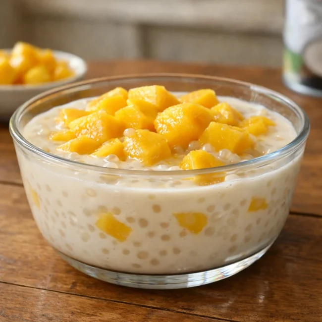 Coconut Mango Sago Pudding