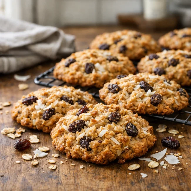 Coconut Oatmeal Raisin Cookies