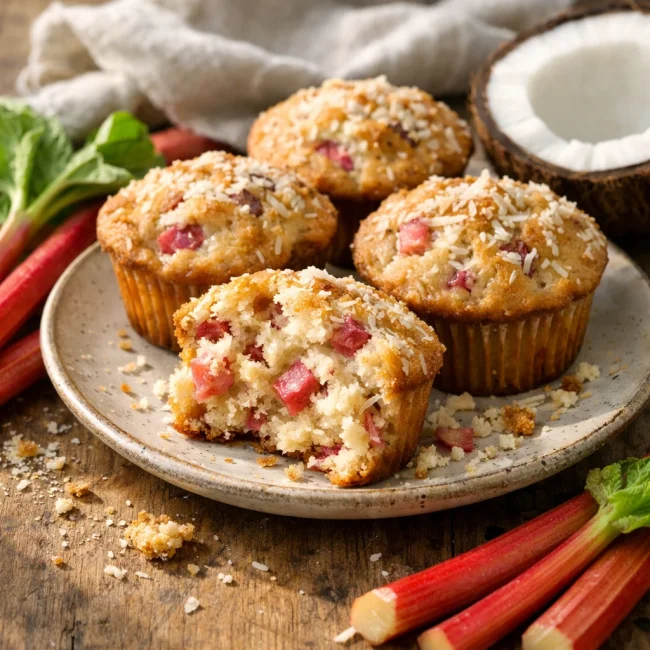 Coconut Rhubarb Muffins