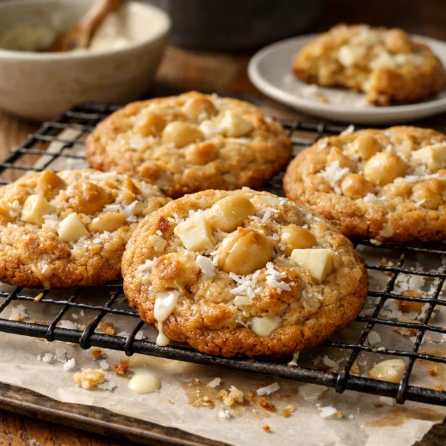 Coconut White Macadamia Nut Cookies