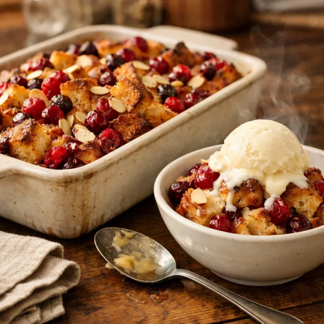Cranberry Almond Bread Pudding