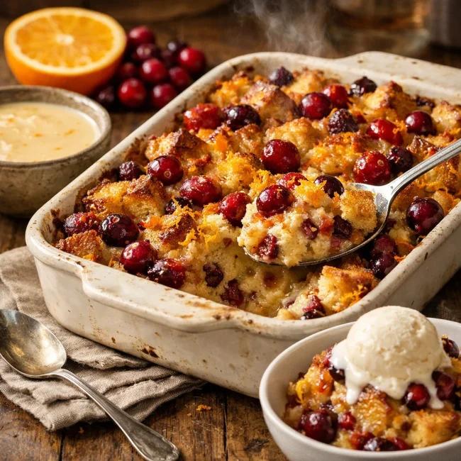 Cranberry Orange Bread Pudding