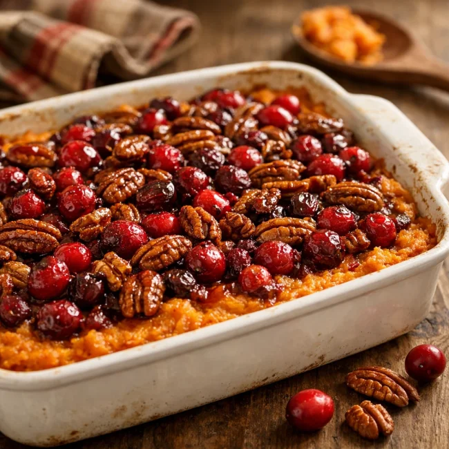 Cranberry Pecan Sweet Potato Casserole