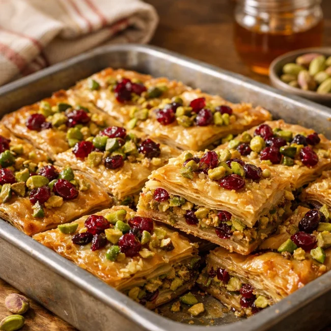 Cranberry Pistachio Baklava