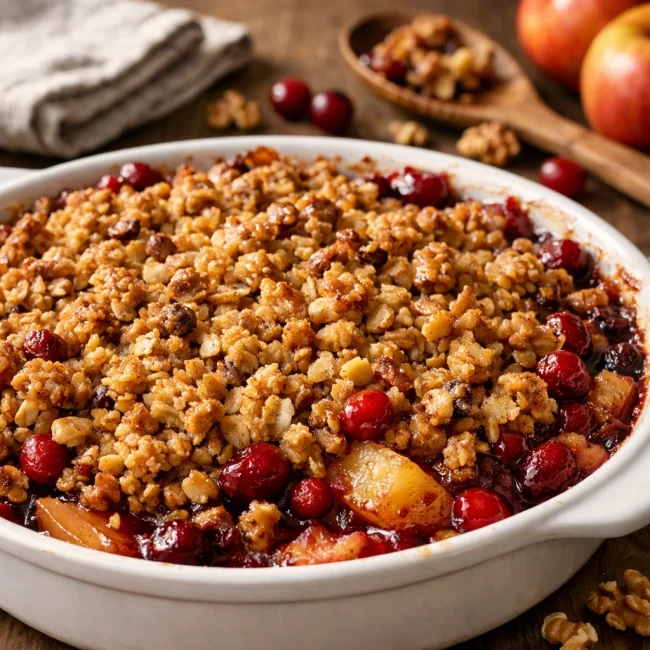 Cranberry Walnut Apple Crisp