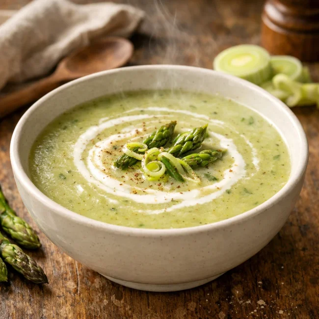 Cream of Asparagus & Leek Soup