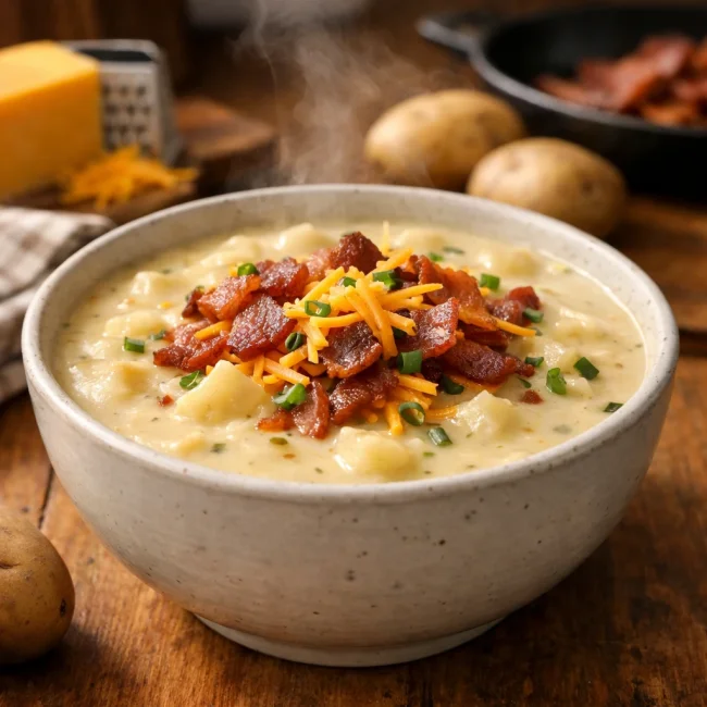 Creamy Bacon & Cheddar Potato Soup