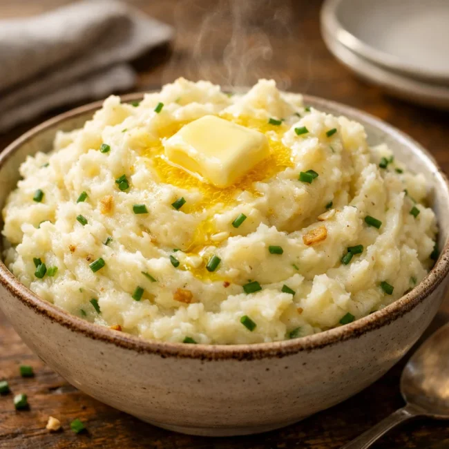 Creamy Garlic and Chive Mashed Potatoes