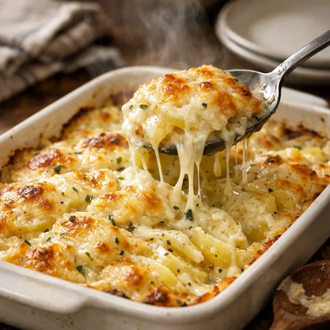 Creamy Garlic Cheesy Potatoes