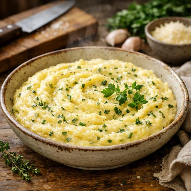 Creamy Garlic Herb Polenta