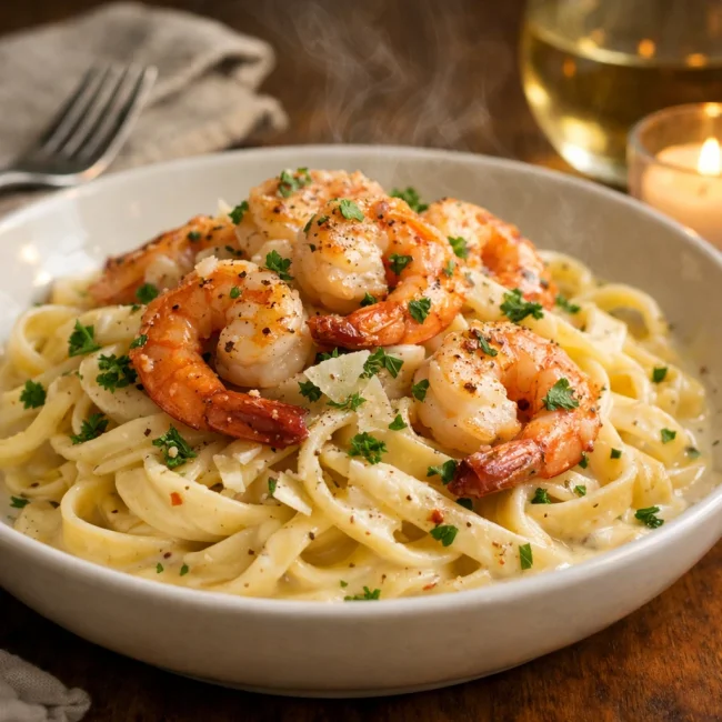 Creamy Garlic Shrimp Pasta