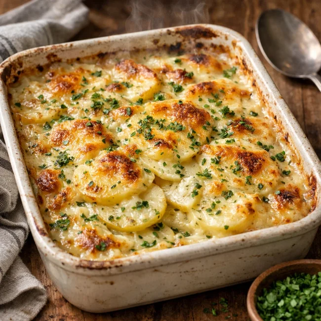 Creamy Herb Cheesy Scalloped Potatoes