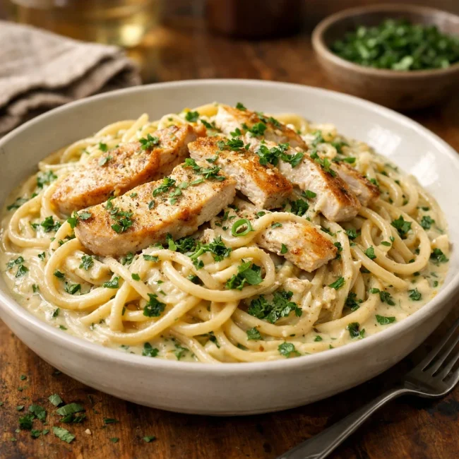 Creamy Herb Chicken Spaghetti