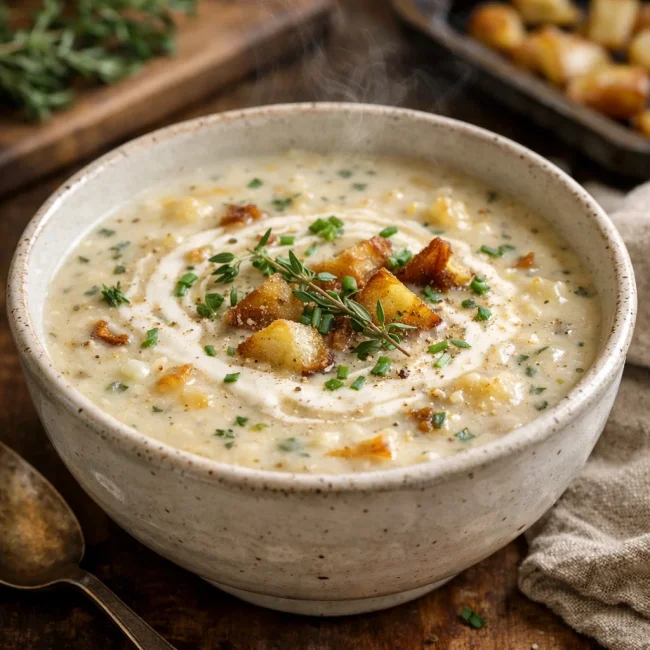 Creamy Herb-Infused Baked Potato Soup