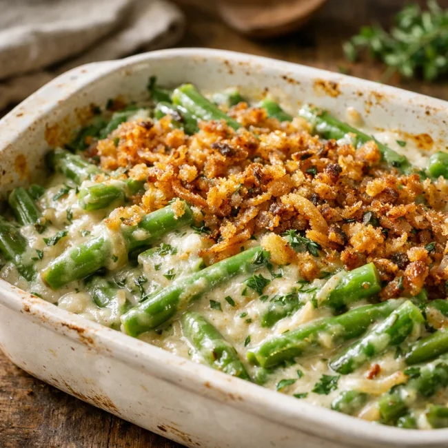 Creamy Herbed Green Bean Casserole