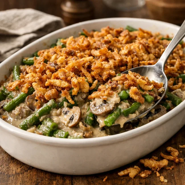 Creamy Mushroom Green Bean Casserole
