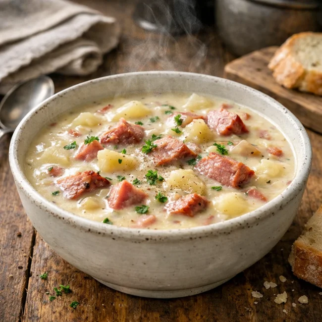 Creamy Potato and Smoked Ham Chowder