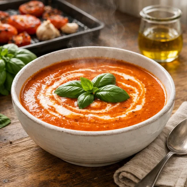 Creamy Roasted Tomato Basil Soup