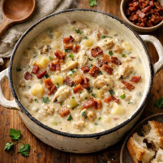 Creamy Smoked Bacon and Clam Chowder