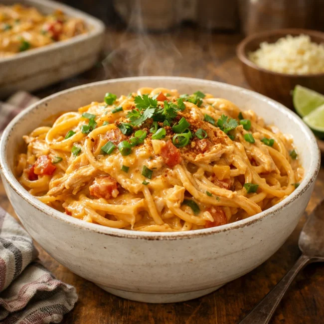 Creamy Southwestern Chicken Spaghetti