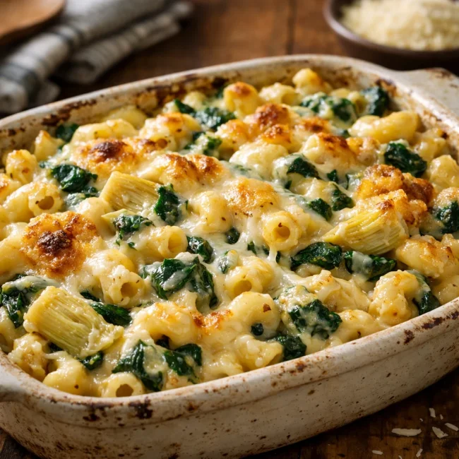 Creamy Spinach and Artichoke Mac & Cheese