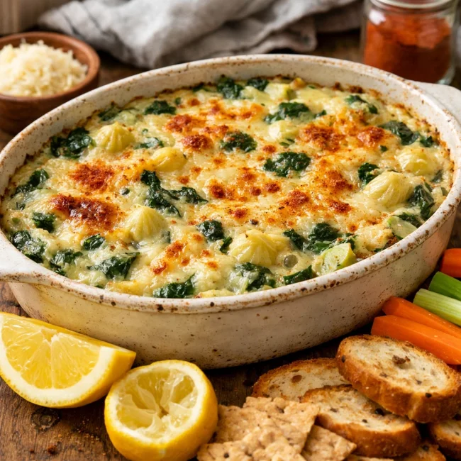Creamy Spinach Artichoke Dip with a Twist