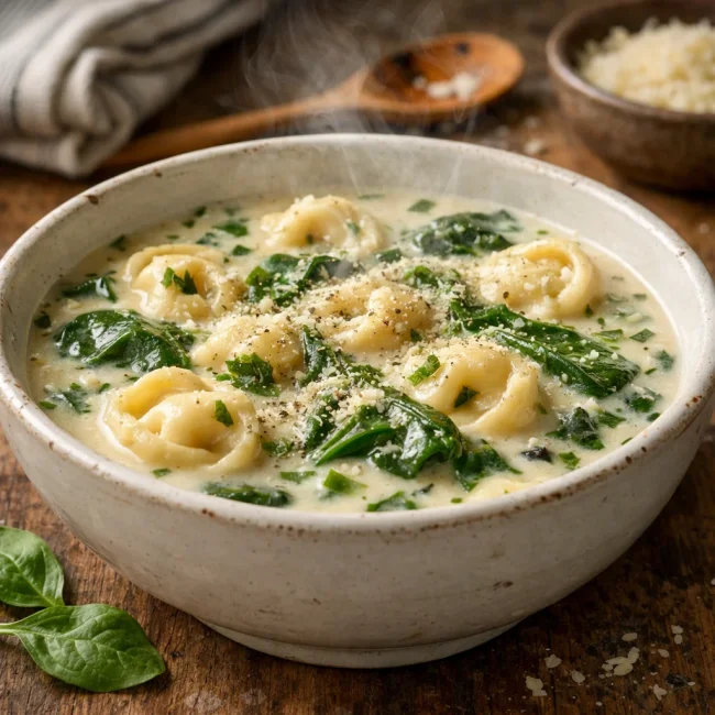 Creamy Spinach Tortellini Soup