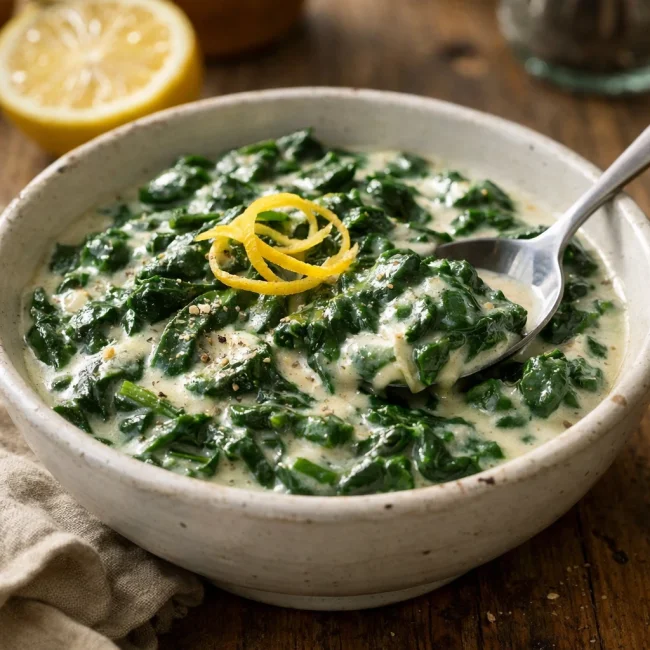 Creamy Spinach with a Zesty Twist