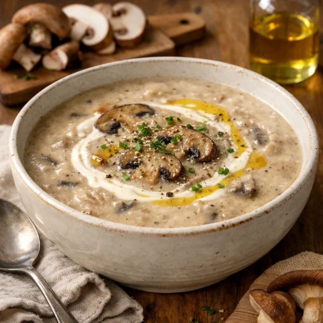Creamy Truffle Mushroom Soup