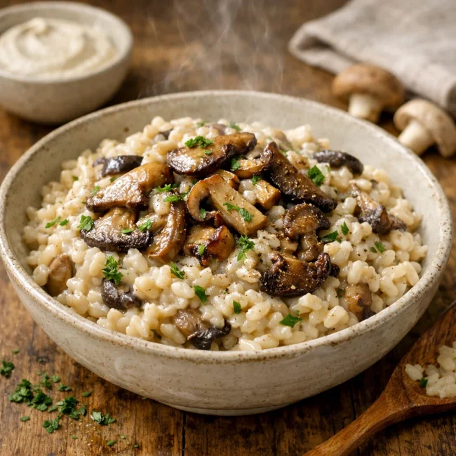 Creamy Vegan Mushroom Risotto