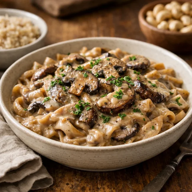 Creamy Vegan Mushroom Stroganoff