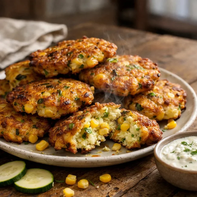Crispy Corn and Zucchini Fritters