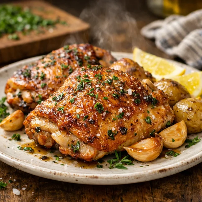 Crispy Herb-Infused Chicken Thighs