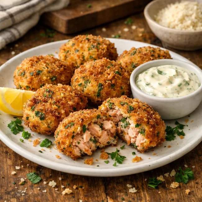 Crispy Herb-Infused Salmon Croquettes