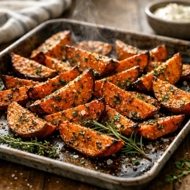 Crispy Herb-Infused Sweet Potatoes