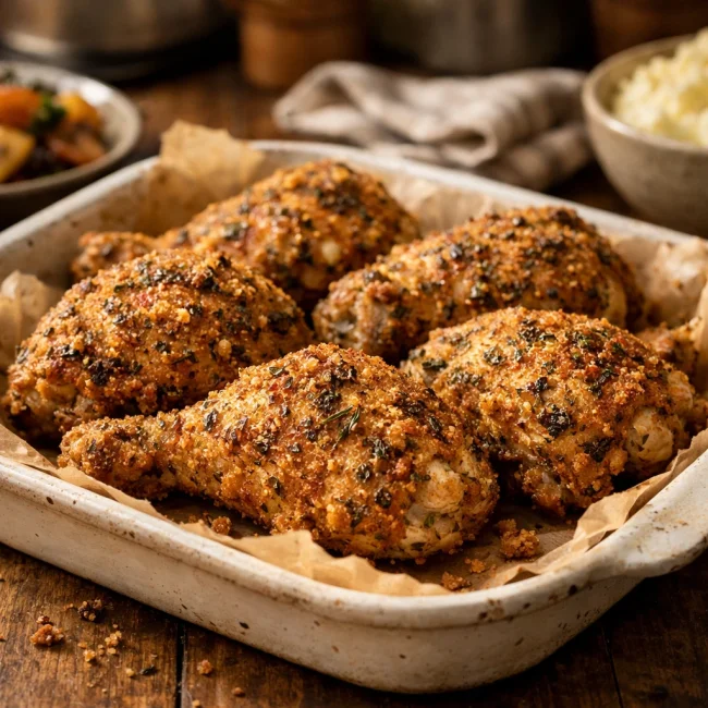 Crispy Herb Oven-Fried Chicken