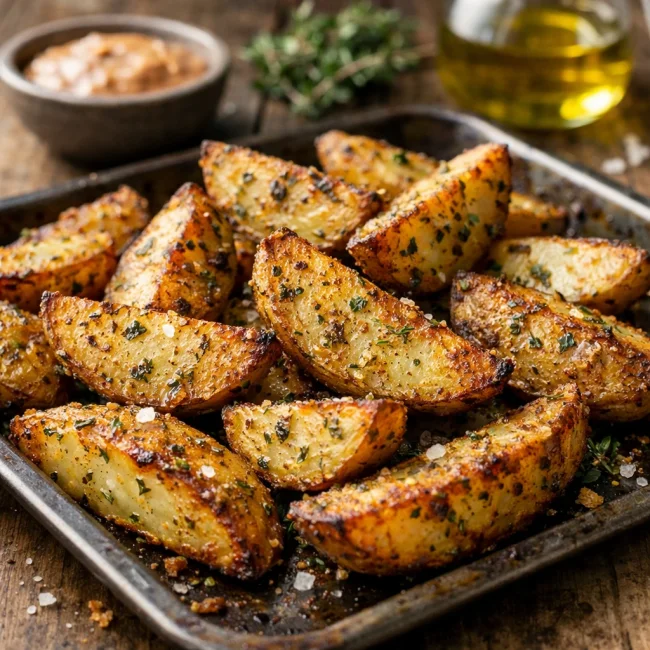 Crispy Herb Oven Fried Potatoes
