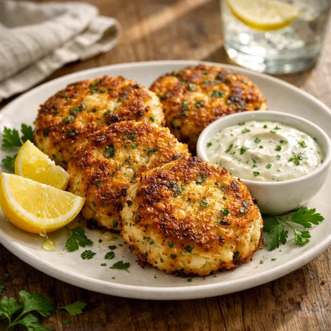 Crispy Lemon Herb Crab Cakes