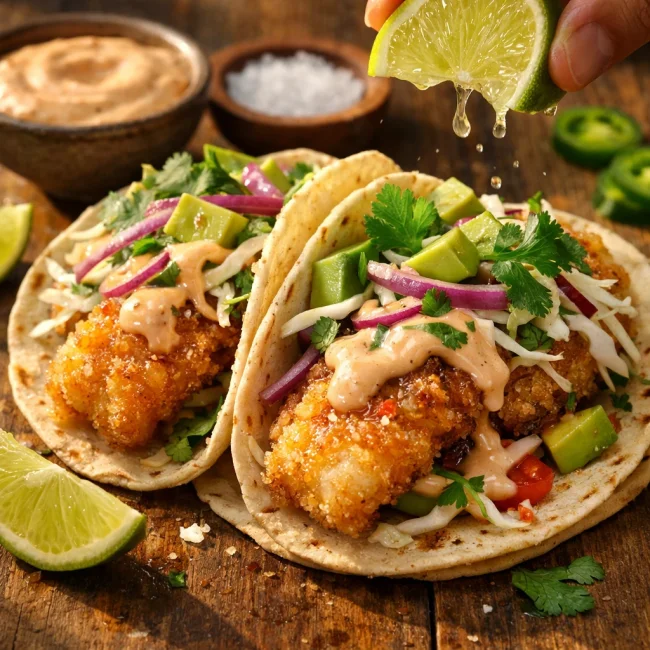 Crispy Lime-Chipotle Fish Tacos