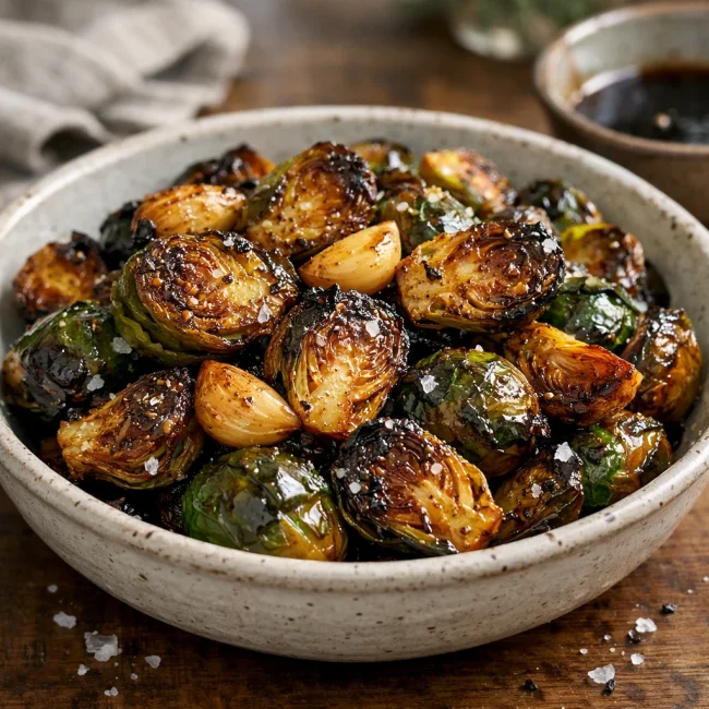 Crispy Maple Balsamic Brussels Sprouts