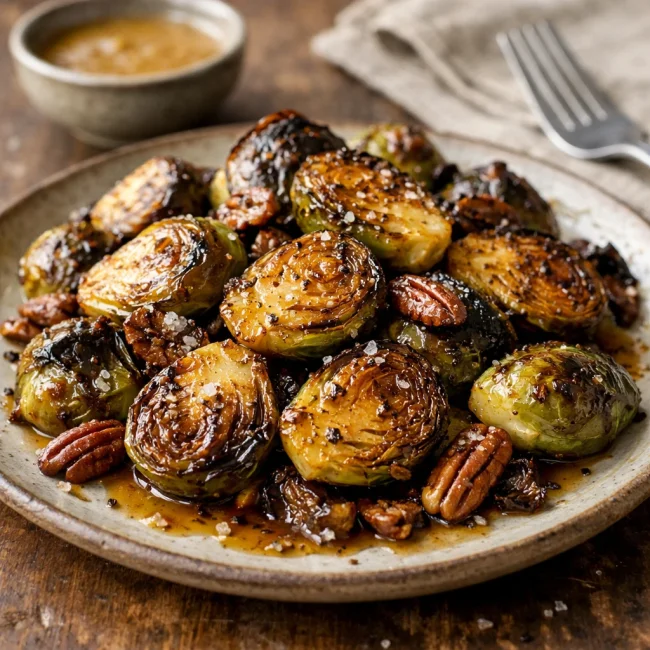 Crispy Maple Dijon Brussels Sprouts